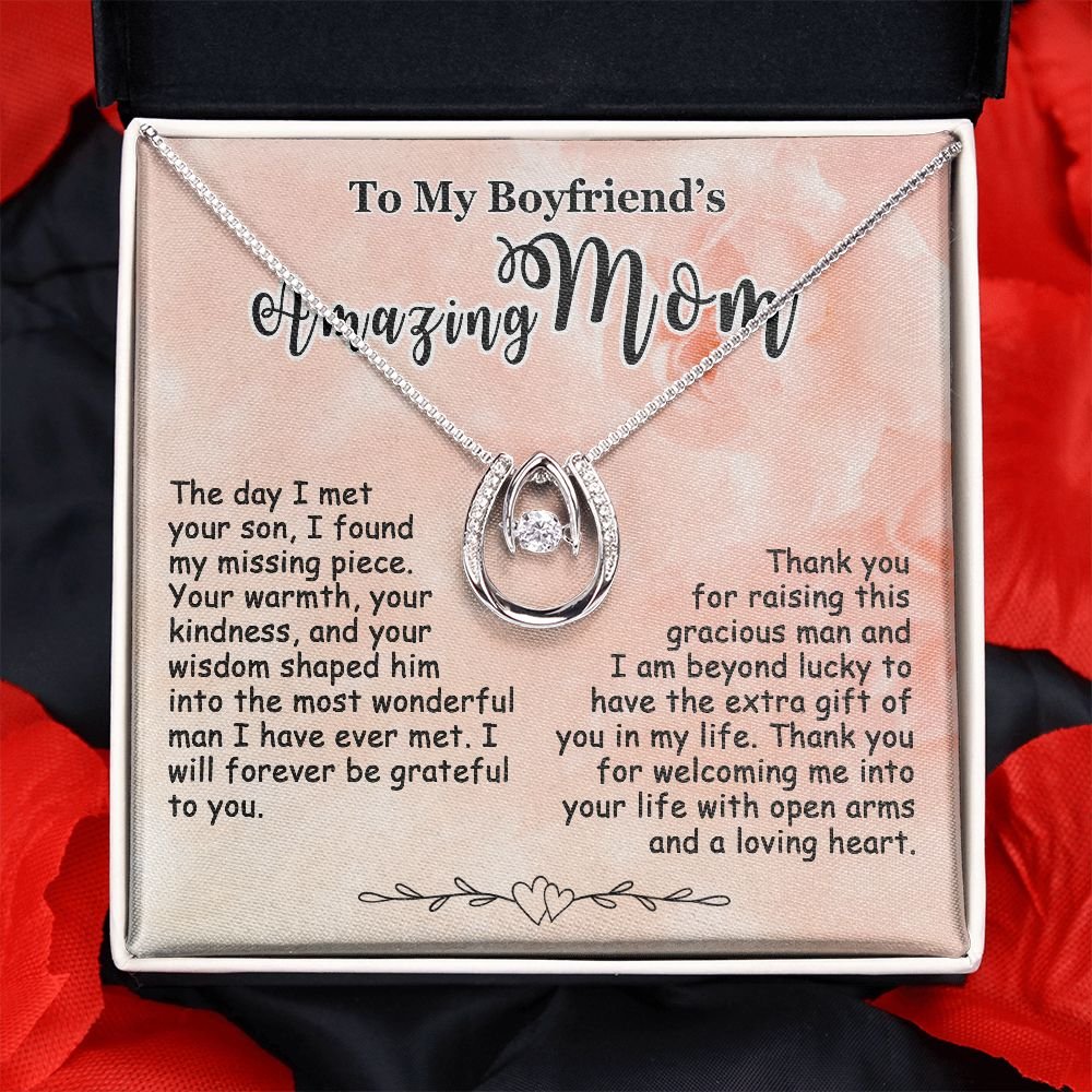 Gifts for Boyfriend's Mom, To My Boyfriends Mom Necklace Gifts, Mother's Day Gift Birthday Christmas Ideas For BF's Mom, Lucky In Love Pendants #e266 - Image 2