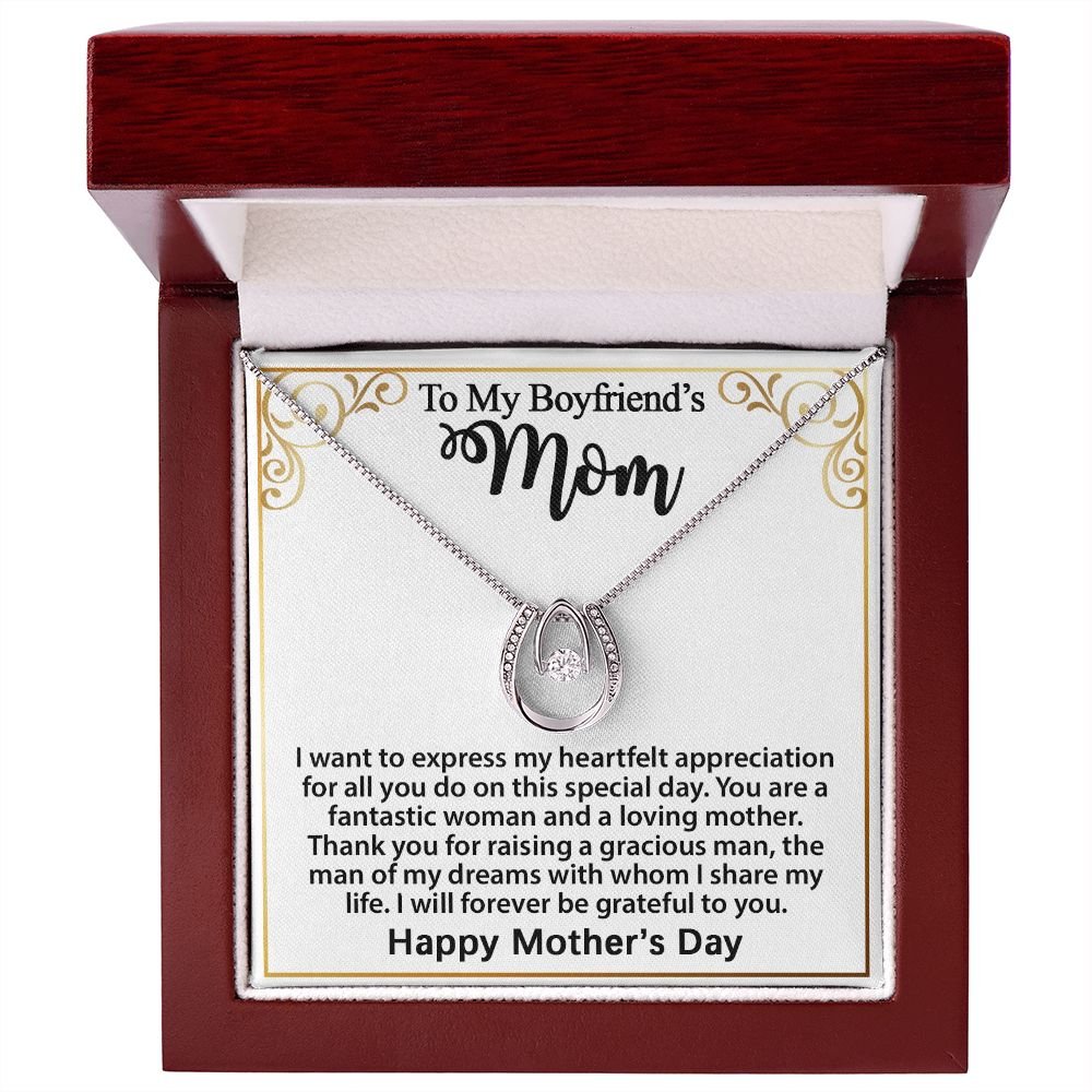 Gifts for Boyfriend's Mom, To My Boyfriends Mom Necklace Gifts, Mother's Day Gift Birthday Christmas Ideas For BF's Mom, Lucky In Love Pendants #e272 - Image 4