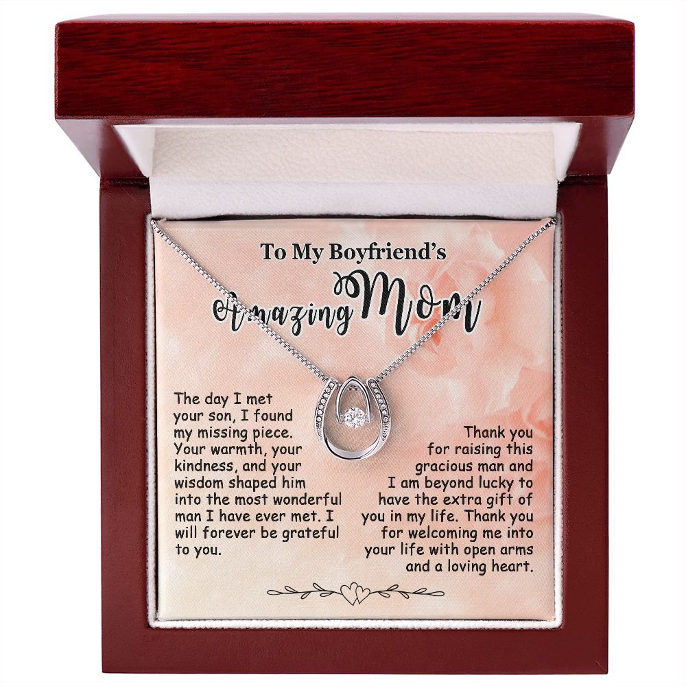Gifts for Boyfriend's Mom, To My Boyfriends Mom Necklace Gifts, Mother's Day Gift Birthday Christmas Ideas For BF's Mom, Lucky In Love Pendants #e266 - Image 4