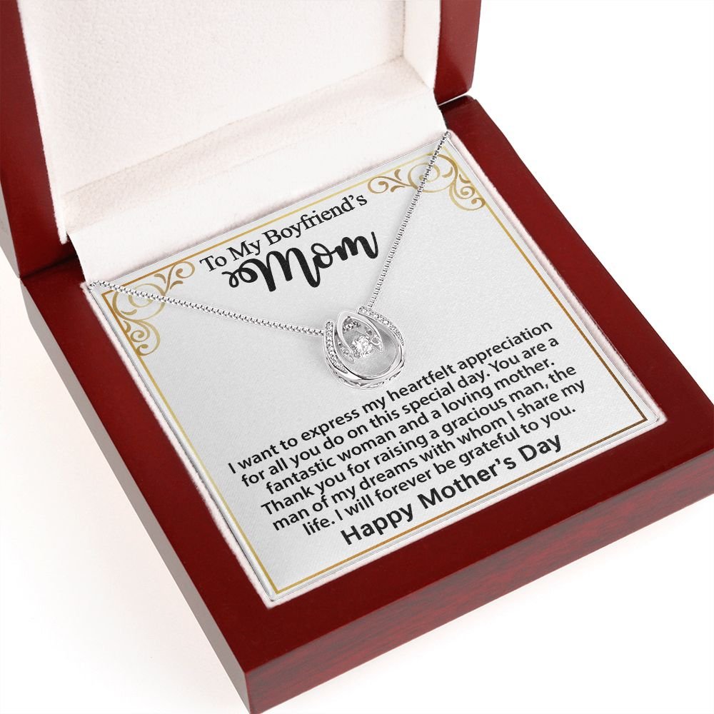 Gifts for Boyfriend's Mom, To My Boyfriends Mom Necklace Gifts, Mother's Day Gift Birthday Christmas Ideas For BF's Mom, Lucky In Love Pendants #e272 - Image 5