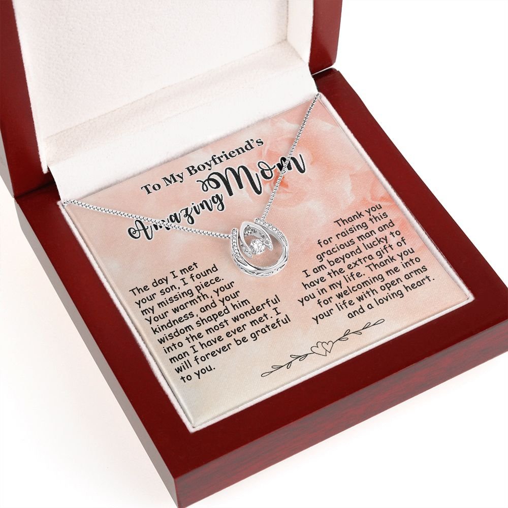 Gifts for Boyfriend's Mom, To My Boyfriends Mom Necklace Gifts, Mother's Day Gift Birthday Christmas Ideas For BF's Mom, Lucky In Love Pendants #e266 - Image 5