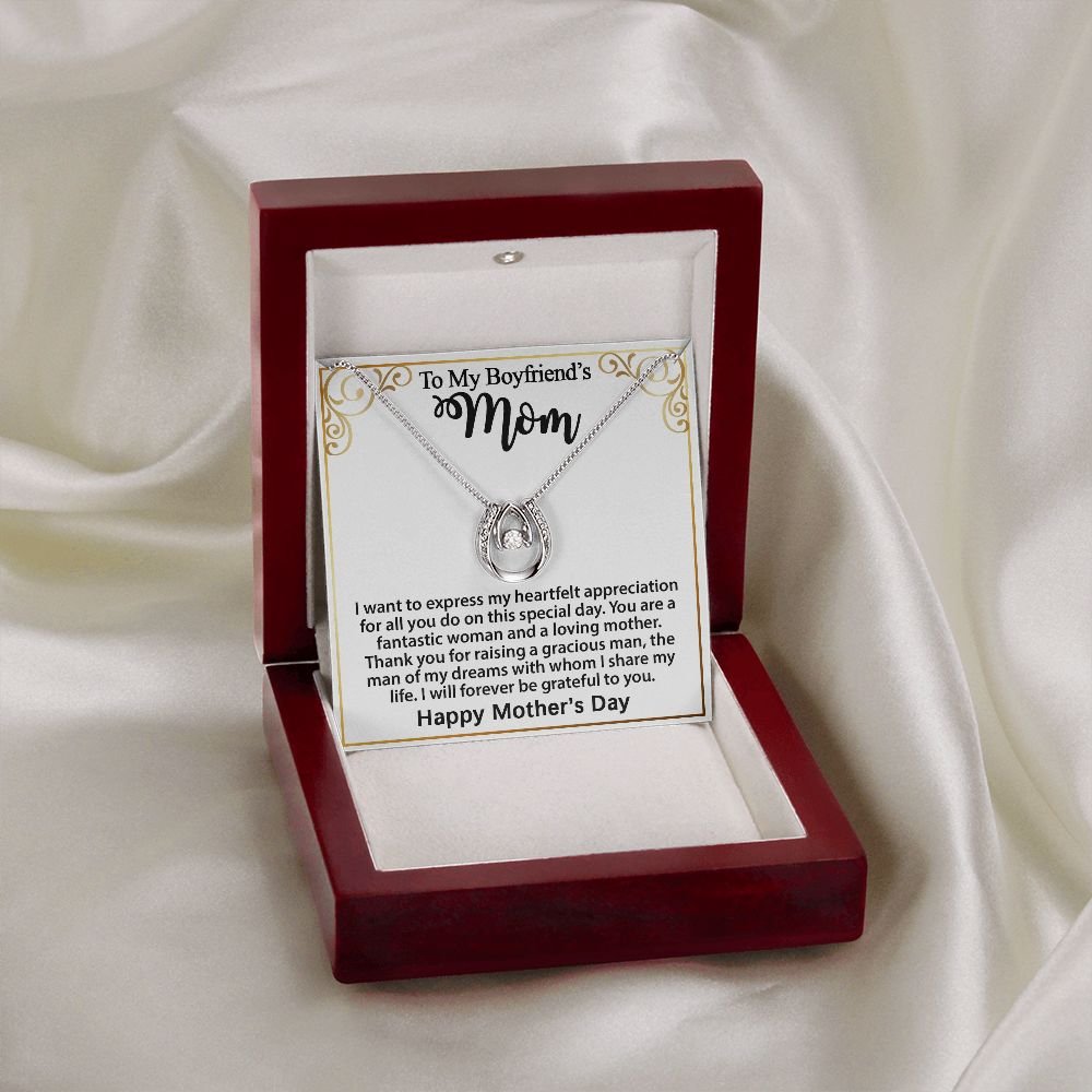 Gifts for Boyfriend's Mom, To My Boyfriends Mom Necklace Gifts, Mother's Day Gift Birthday Christmas Ideas For BF's Mom, Lucky In Love Pendants #e272 - Image 6