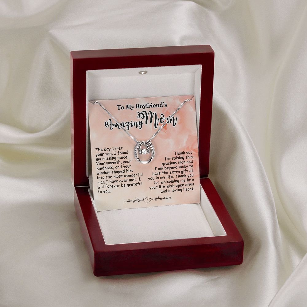Gifts for Boyfriend's Mom, To My Boyfriends Mom Necklace Gifts, Mother's Day Gift Birthday Christmas Ideas For BF's Mom, Lucky In Love Pendants #e266 - Image 6