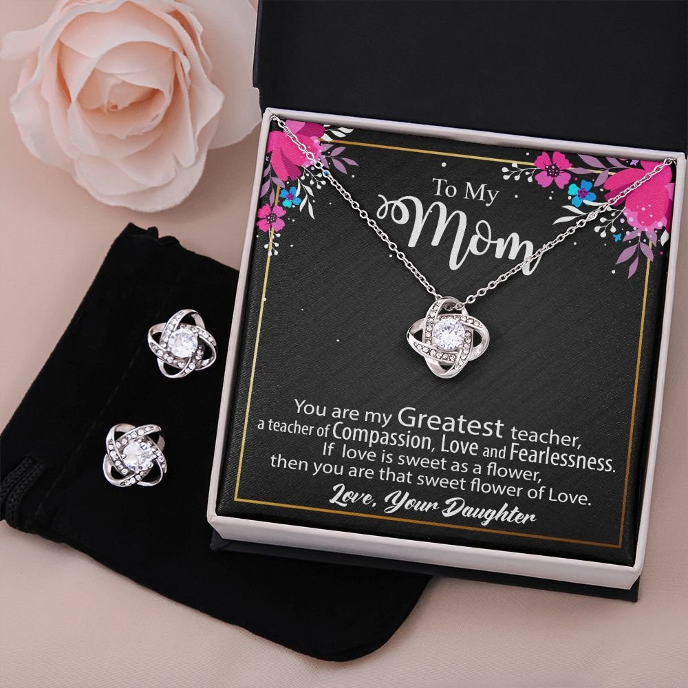 To My Mom Gift - Love Knot Earrings & Necklace Set #e131 - Image 8