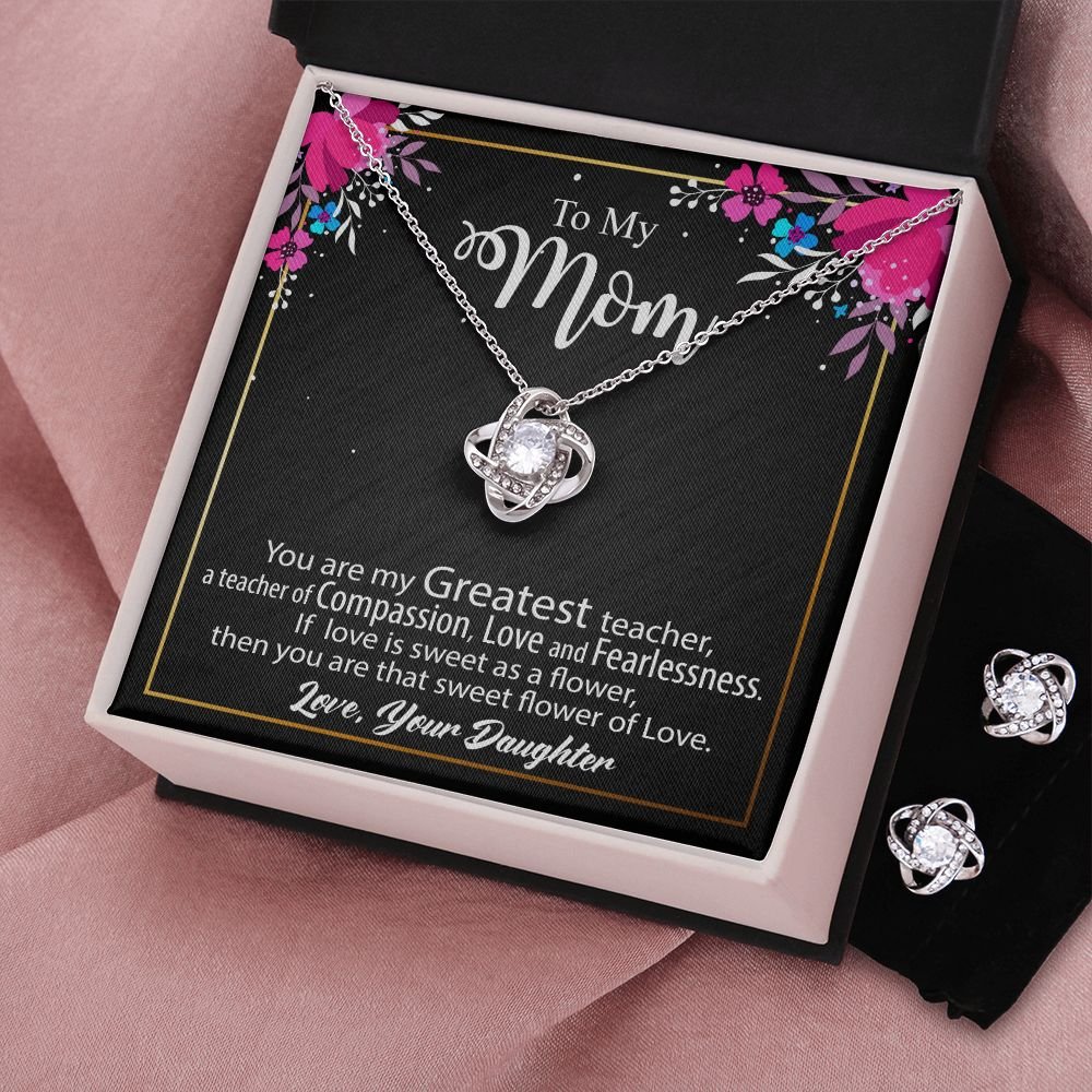 To My Mom Gift - Love Knot Earrings & Necklace Set #e131 - Image 6