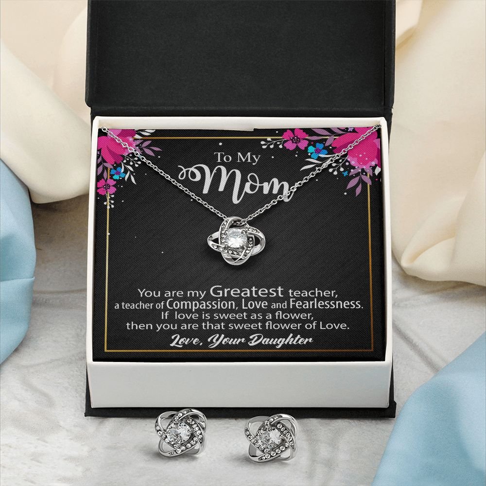 To My Mom Gift - Love Knot Earrings & Necklace Set #e131 - Image 11