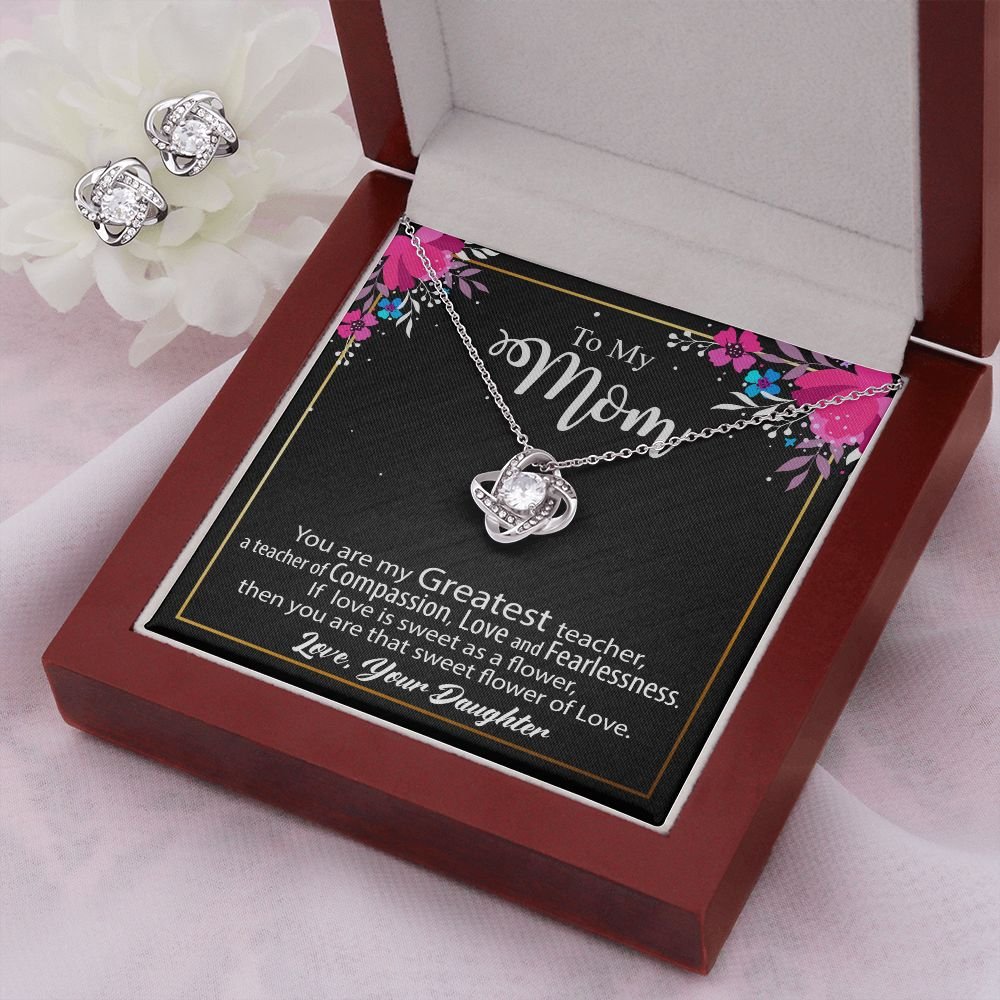 To My Mom Gift - Love Knot Earrings & Necklace Set #e131 - Image 10