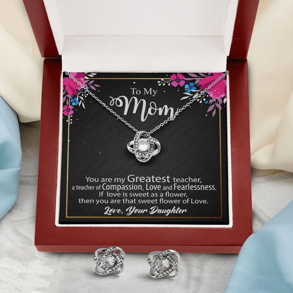 To My Mom Gift - Love Knot Earrings & Necklace Set #e131 - Image 9
