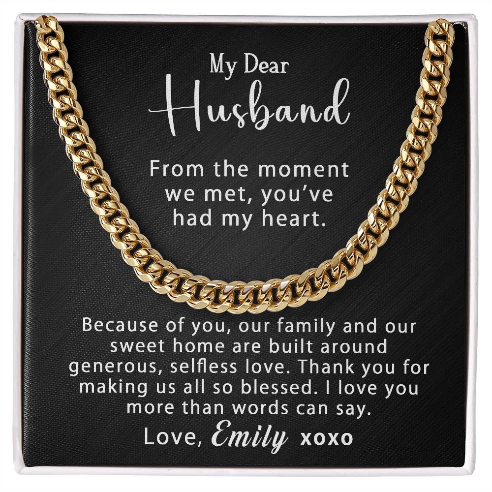 Personalized To My Husband Cuban Link Chain 5mm Necklace - Generous, selfless love #e205 - Image 10