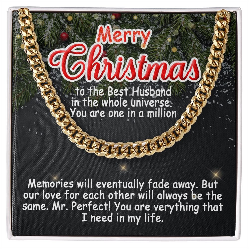 Personalized To My Husband Cuban Link Chain 5mm Necklace - Merry Christmas #e191 - Image 7