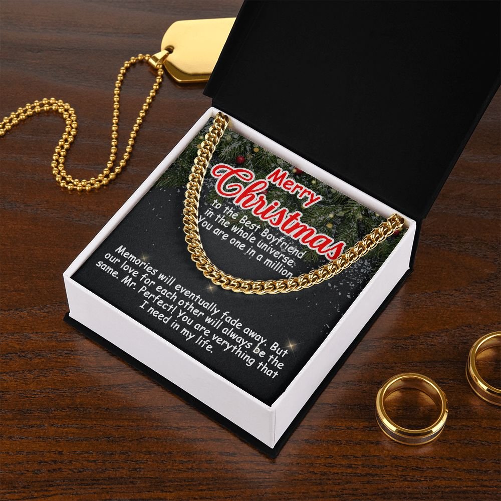 Personalized To My Boyfriend Cuban Link Chain 5mm Necklace - Merry Christmas #e192 - Image 7