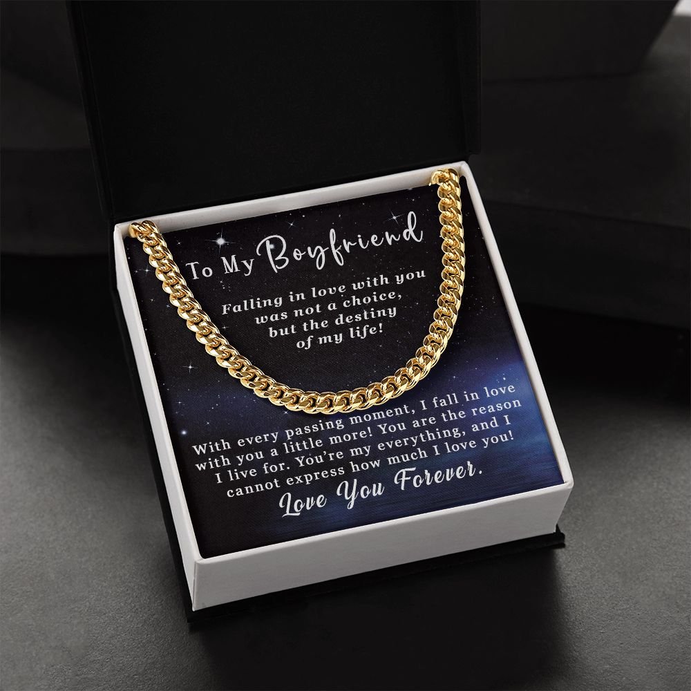 To My Boyfriend Gift - Falling in love - Cuban Link Chain Necklace #e52 - Image 19