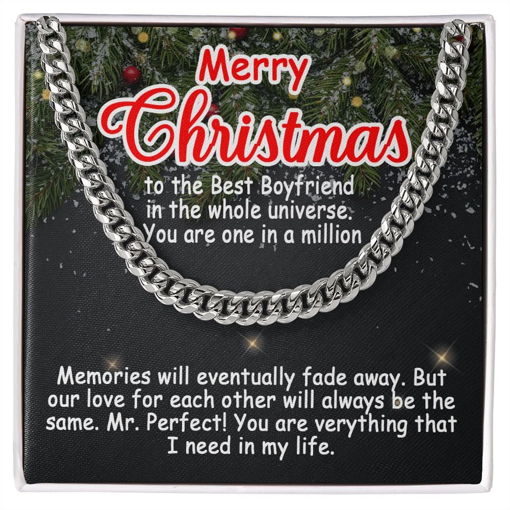 Personalized To My Boyfriend Cuban Link Chain 5mm Necklace - Merry Christmas #e192 - Image 5