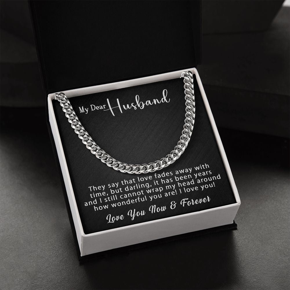 Personalized To My Husband Cuban Link Chain 5mm Necklace - Love fades away? #e96 - Image 3