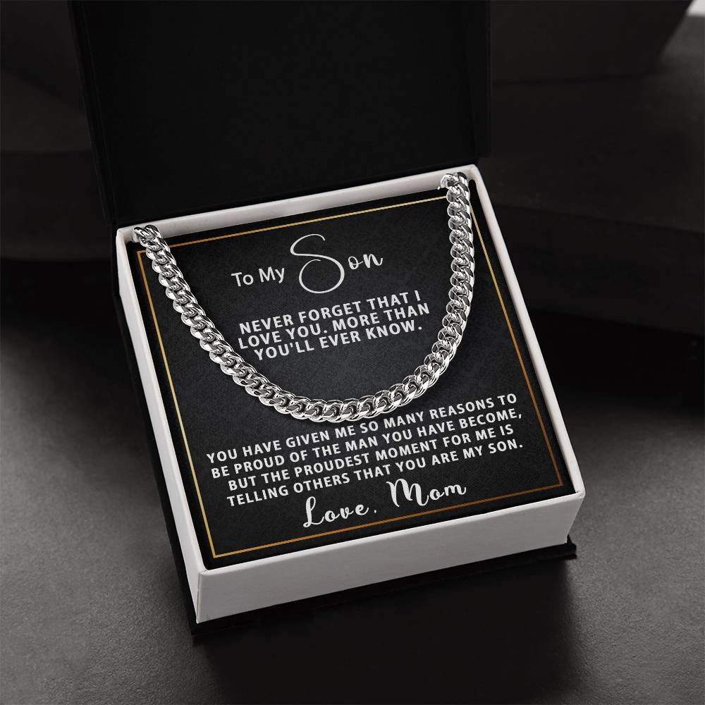 Mens K Gold Cuban Link Chain Necklace For Son #e300 - Image 2