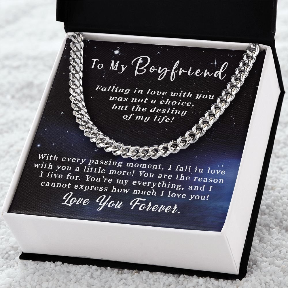 Valentine's Day Gifts For Boyfriend Necklace Gifts For Men, I Love You Gifts For Boyfriend, Romantic Gifts For Him, Boyfriend Gifts Mens Cuban Link Chain, Promise Necklace For My Man #e52b - Image 6