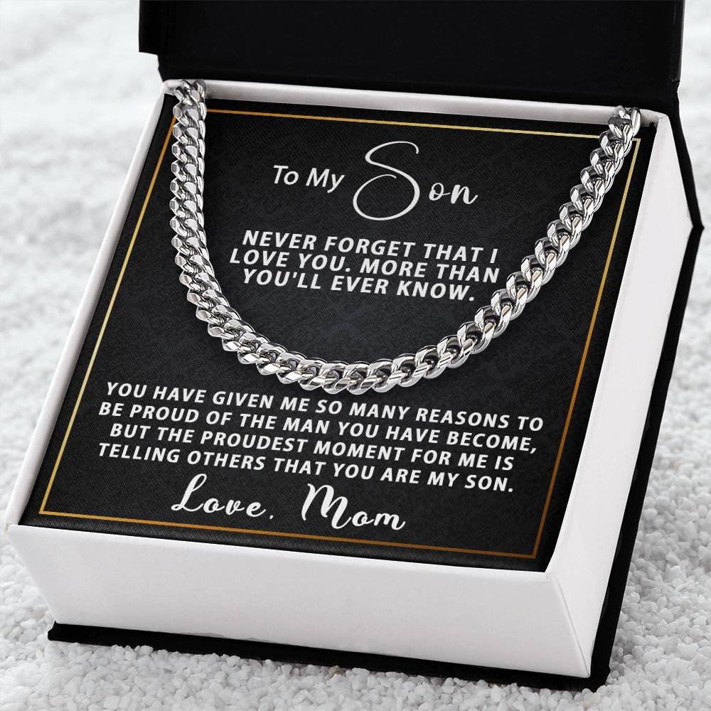 Mens K Gold Cuban Link Chain Necklace For Son #e300 - Image 3