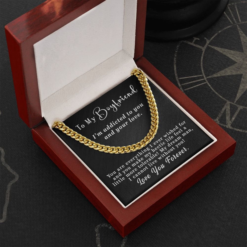 To My Boyfriend Gift, Cuban Chain Necklace 5mm With Message Card Necklace Gift For Him - I'm Addicted to you #e53 - Image 14
