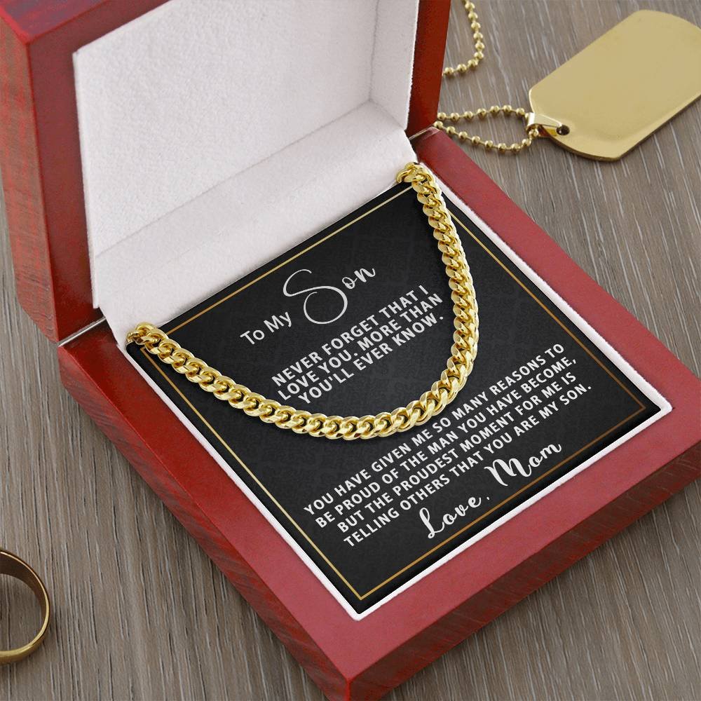 Mens K Gold Cuban Link Chain Necklace For Son #e300 - Image 6