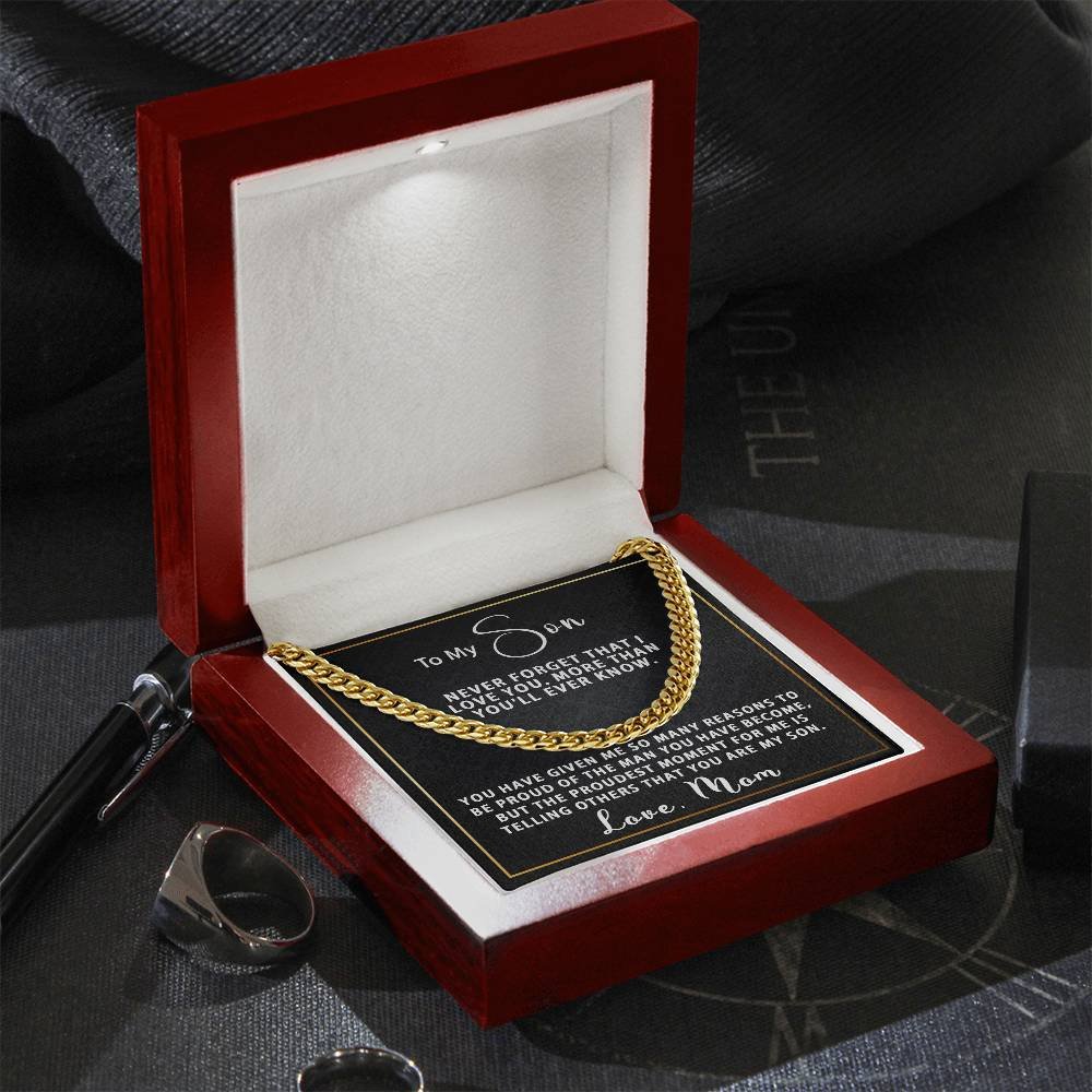 Mens K Gold Cuban Link Chain Necklace For Son #e300 - Image 10
