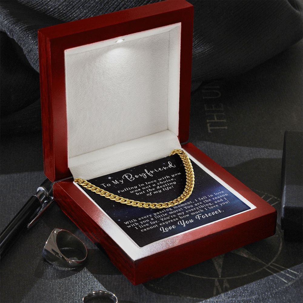To My Boyfriend Gift - Falling in love - Cuban Link Chain Necklace #e52 - Image 11