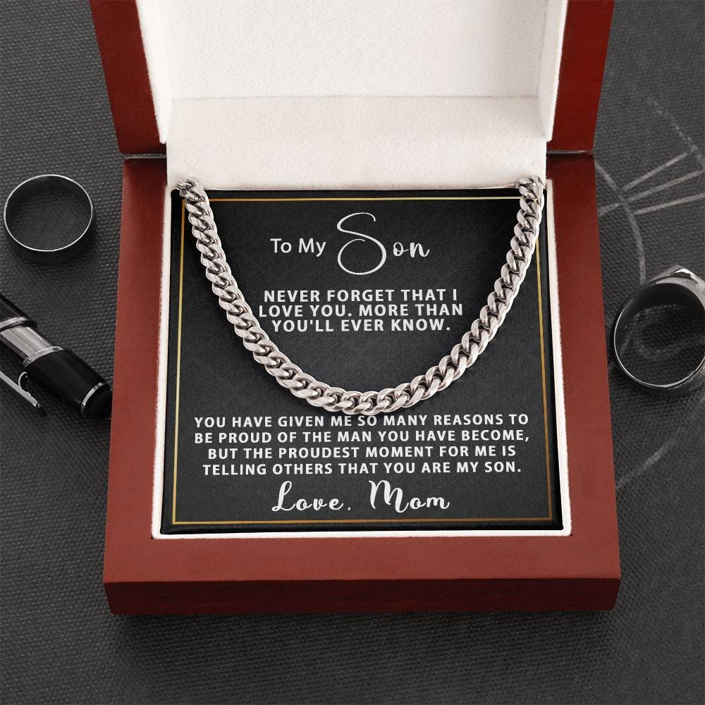 Mens K Gold Cuban Link Chain Necklace For Son #e300 - Image 5