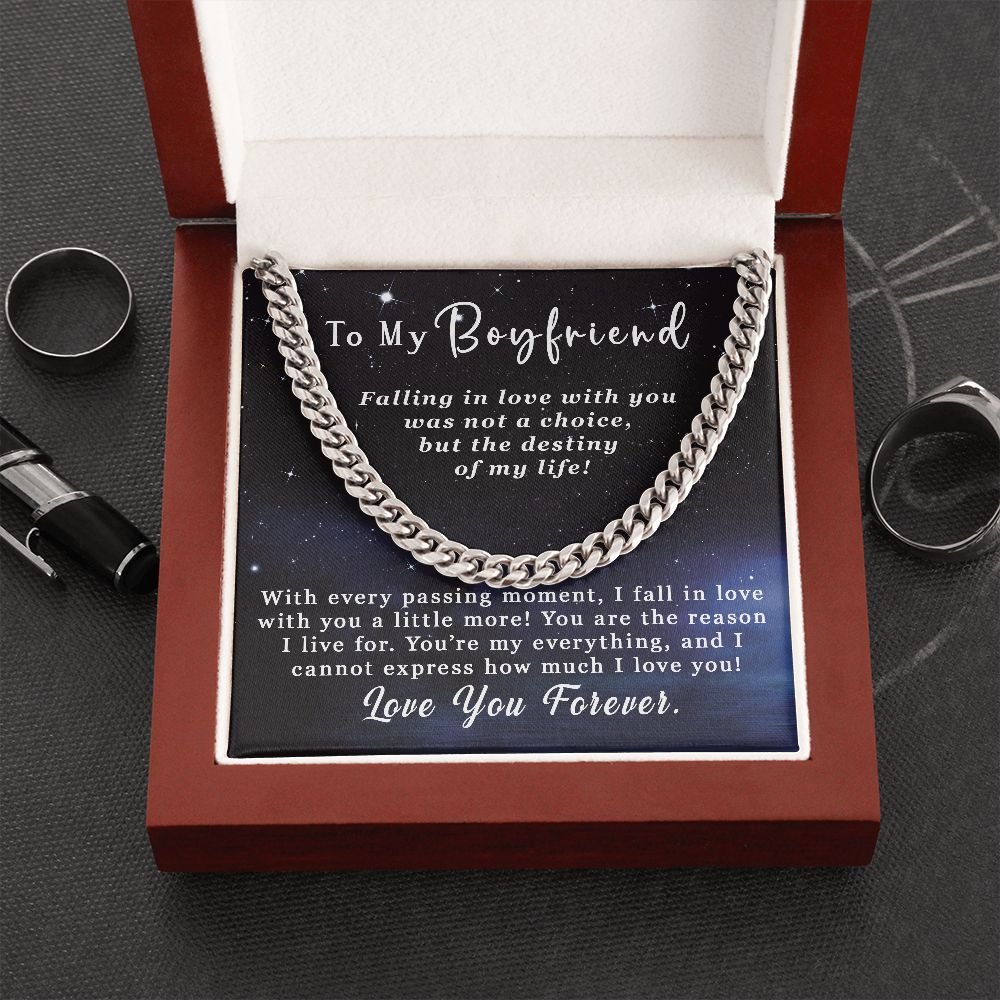 Valentine's Day Gifts For Boyfriend Necklace Gifts For Men, I Love You Gifts For Boyfriend, Romantic Gifts For Him, Boyfriend Gifts Mens Cuban Link Chain, Promise Necklace For My Man #e52b - Image 9