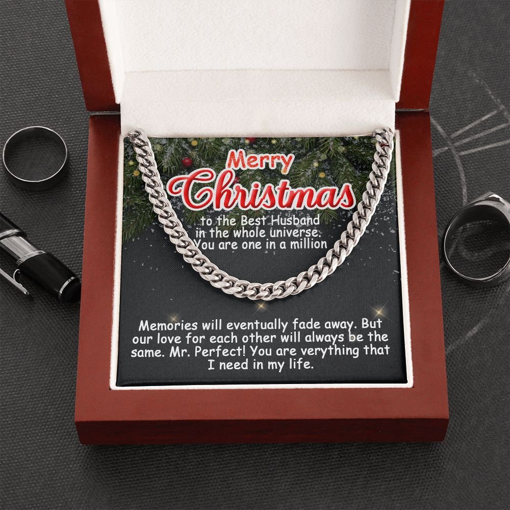 Personalized To My Husband Cuban Link Chain 5mm Necklace - Merry Christmas #e191 - Image 10