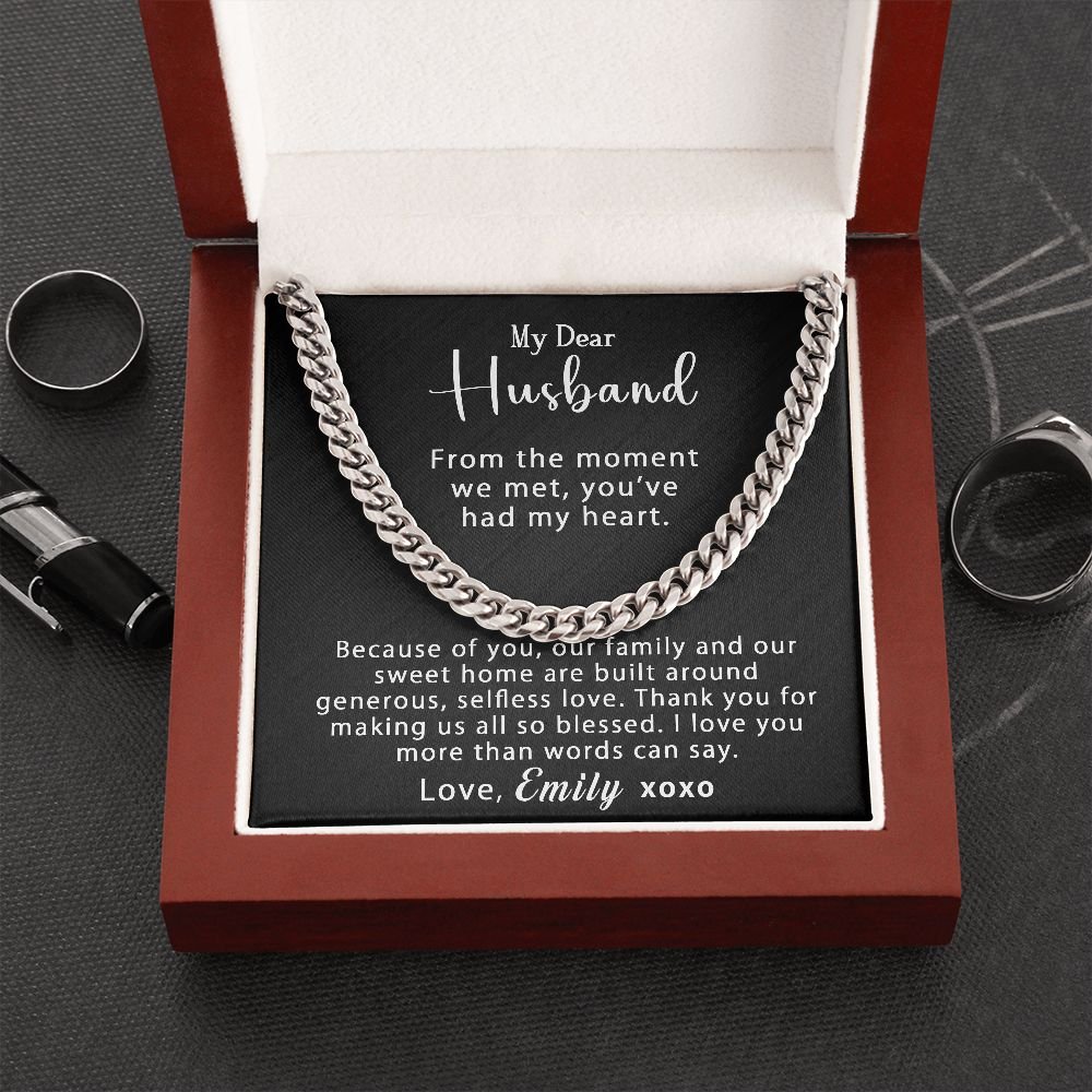 Personalized To My Husband Cuban Link Chain 5mm Necklace - Generous, selfless love #e205 - Image 8