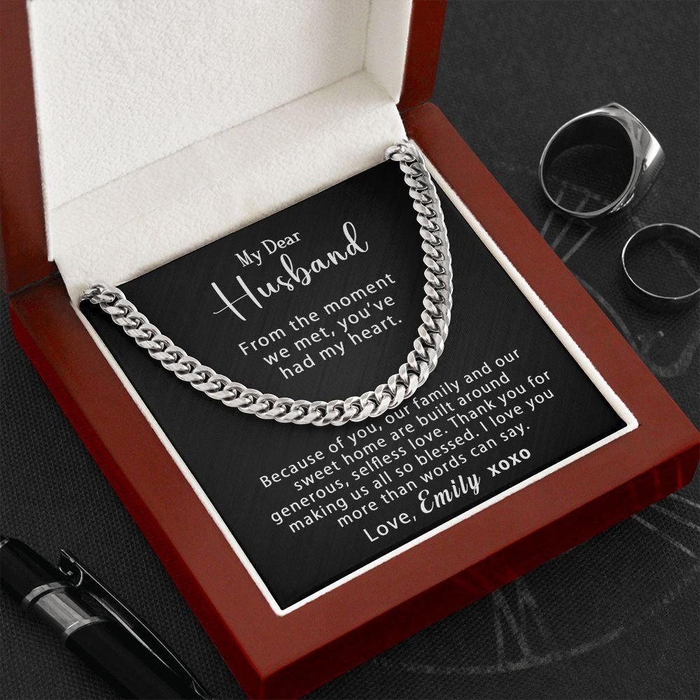 Personalized To My Husband Cuban Link Chain 5mm Necklace - Generous, selfless love #e205 - Image 9