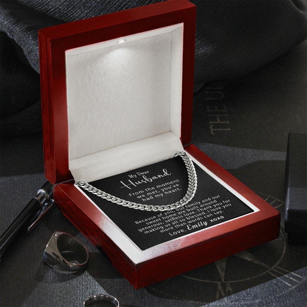 Personalized To My Husband Cuban Link Chain 5mm Necklace - Generous, selfless love #e205 - Image 7