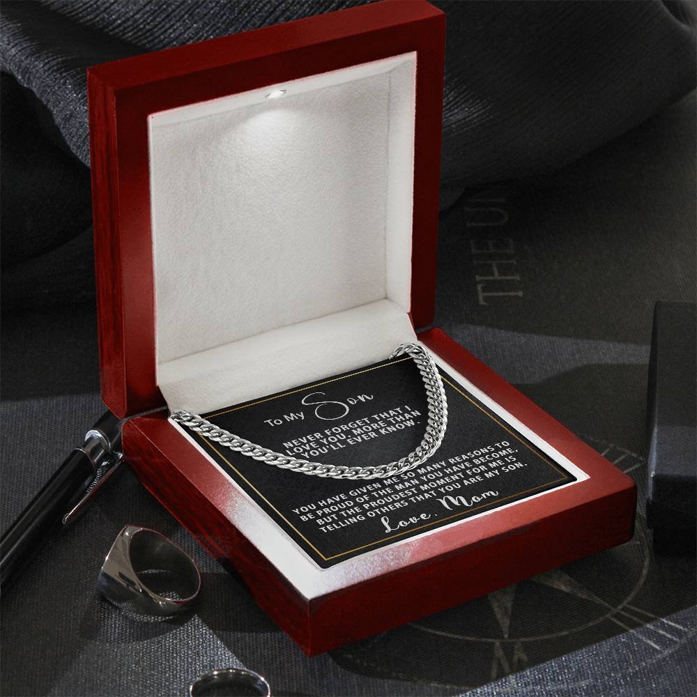 Mens K Gold Cuban Link Chain Necklace For Son #e300 - Image 7