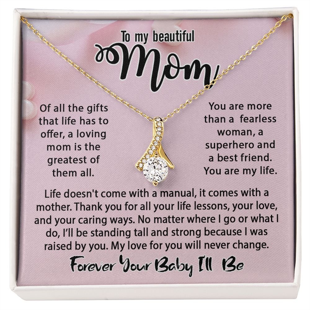 To My Mom Necklace, Mom Birthday Gift From Daughter & Son, Mothers Day Ideas Love Quote Message Card Alluring Beauty Pendant Jewelry For Mother #e234 - Image 6
