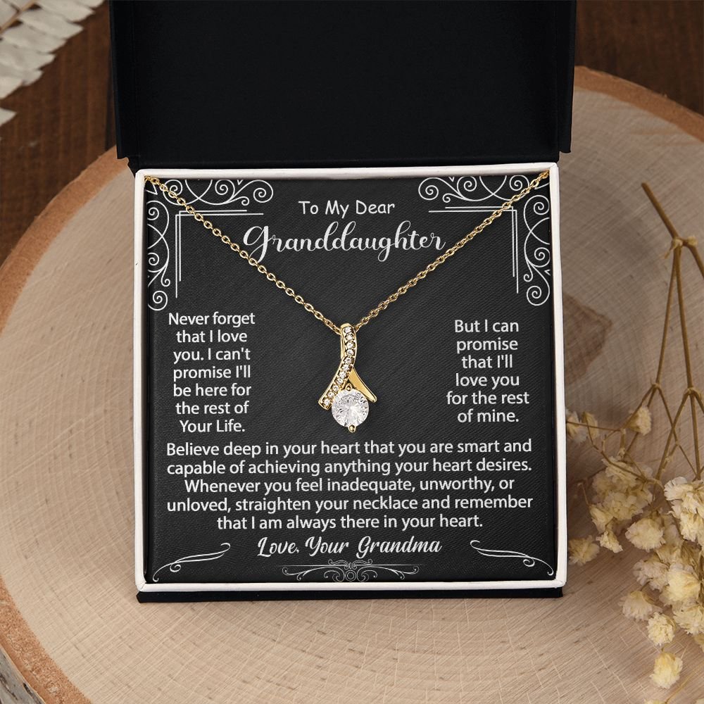 To My Granddaughter Necklace Gift - Believe deep in your heart - Alluring Beauty #e72c - Image 12