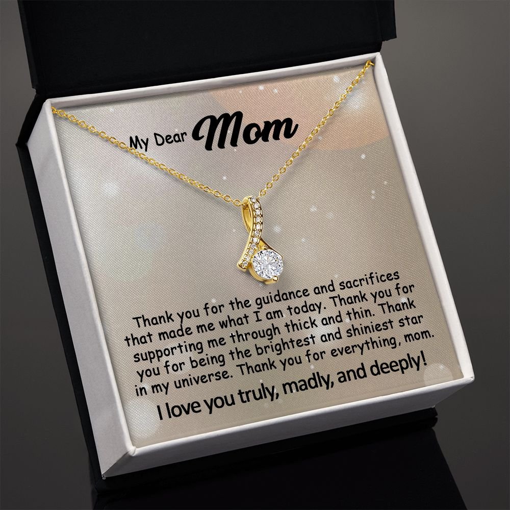To My Mom Necklace, Mother's Day Birthday Gift Ideas From Daughter & Son, Poem Message Card Alluring Beauty Pendant Jewelry Presents For Her #e243b - Image 8