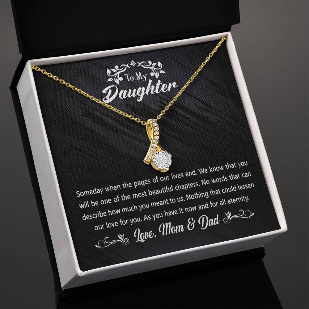 To Our Daughter From Mom & Dad - Necklace Birthday Gifts, Best Gift For Her, 14K White Gold And 18K Yellow Gold For Daughter, Jewelry Gifts, Halloween Christmas Gift is the perfect gift idea to surprise your beloved daughter.