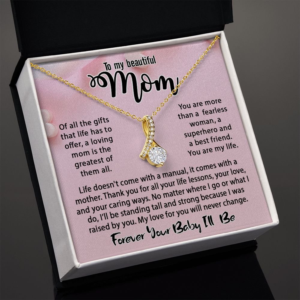 To My Mom Necklace, Mom Birthday Gift From Daughter & Son, Mothers Day Ideas Love Quote Message Card Alluring Beauty Pendant Jewelry For Mother #e234 - Image 8