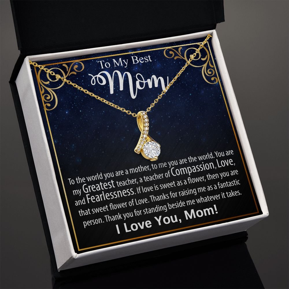Necklace For Mom: To My Mom Presents, Mother's Day Birthday Gift Ideas From Daughter & Son, Message Card Alluring Beauty Pendant Jewelry #e240 - Image 5