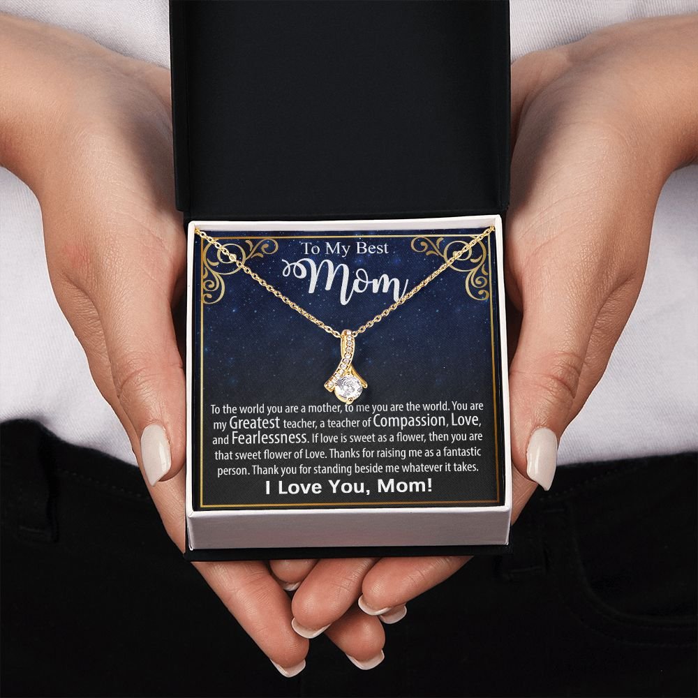Necklace For Mom: To My Mom Presents, Mother's Day Birthday Gift Ideas From Daughter & Son, Message Card Alluring Beauty Pendant Jewelry #e240 - Image 6