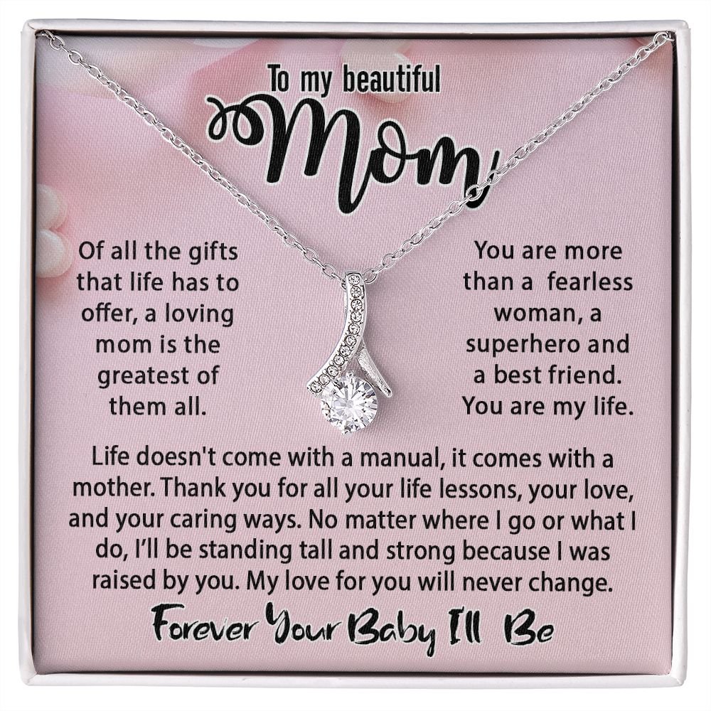 To My Mom Necklace, Mom Birthday Gift From Daughter & Son, Mothers Day Ideas Love Quote Message Card Alluring Beauty Pendant Jewelry For Mother #e234 - Image 5