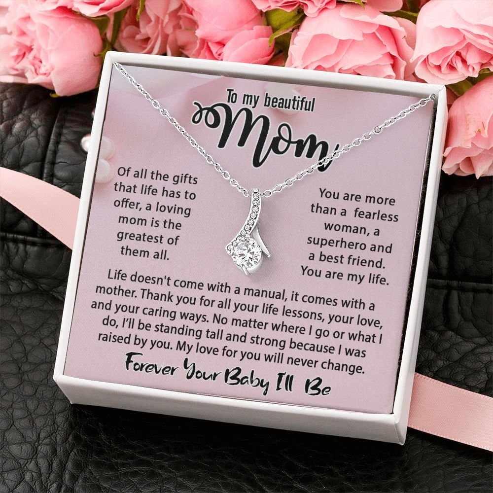 To My Mom Necklace, Mom Birthday Gift From Daughter & Son, Mothers Day Ideas Love Quote Message Card Alluring Beauty Pendant Jewelry For Mother #e234 - Image 10