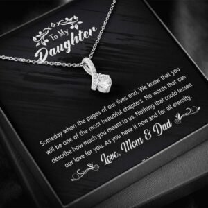 To Our Daughter From Mom & Dad - Necklace Birthday Gifts, Best Gift For Her, 14K White Gold And 18K Yellow Gold For Daughter, Jewelry Gifts, Halloween Christmas Gift is the perfect gift idea to surprise your beloved daughter.