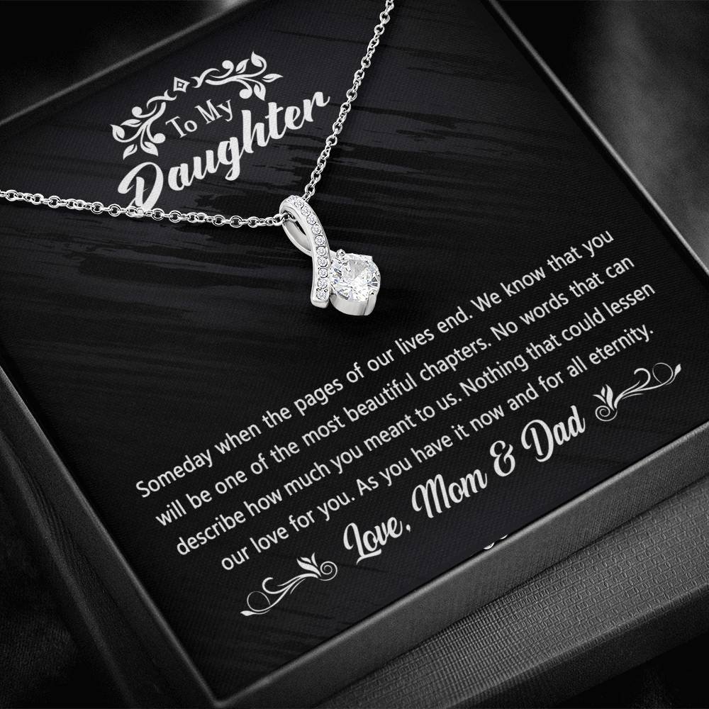 To Our Daughter From Mom & Dad - Necklace Birthday Gifts, Best Gift For Her, 14K White Gold And 18K Yellow Gold For Daughter, Jewelry Gifts, Halloween Christmas Gift is the perfect gift idea to surprise your beloved daughter.