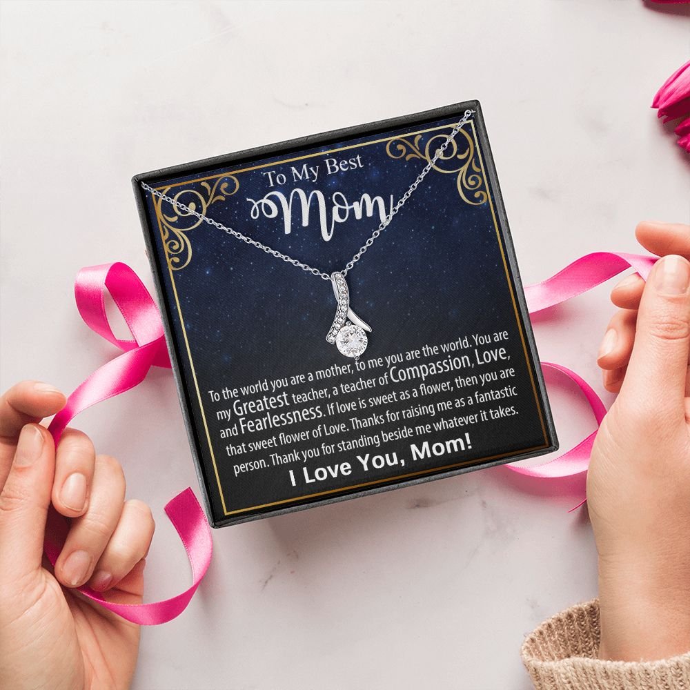 Necklace For Mom: To My Mom Presents, Mother's Day Birthday Gift Ideas From Daughter & Son, Message Card Alluring Beauty Pendant Jewelry #e240 - Image 7