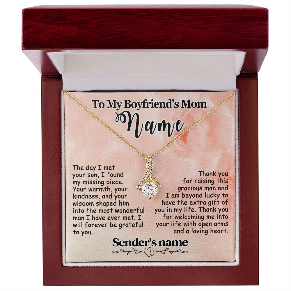To My Boyfriend's Mom Necklace Personalized Gift, Mother's Day Birthday Christmas Ideas, Custom Pink - Alluring #e278 - Image 5