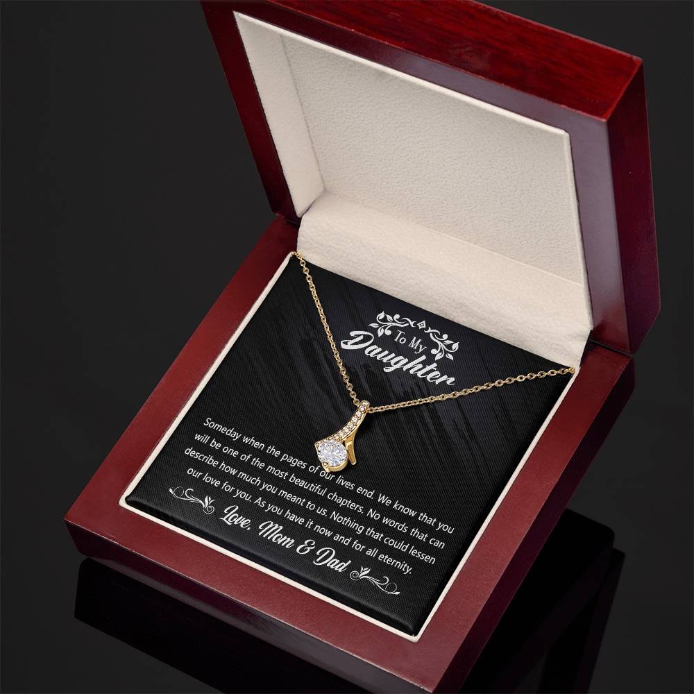 To Our Daughter From Mom & Dad - Necklace Birthday Gifts, Best Gift For Her, 14K White Gold And 18K Yellow Gold For Daughter, Jewelry Gifts, Halloween Christmas Gift is the perfect gift idea to surprise your beloved daughter.