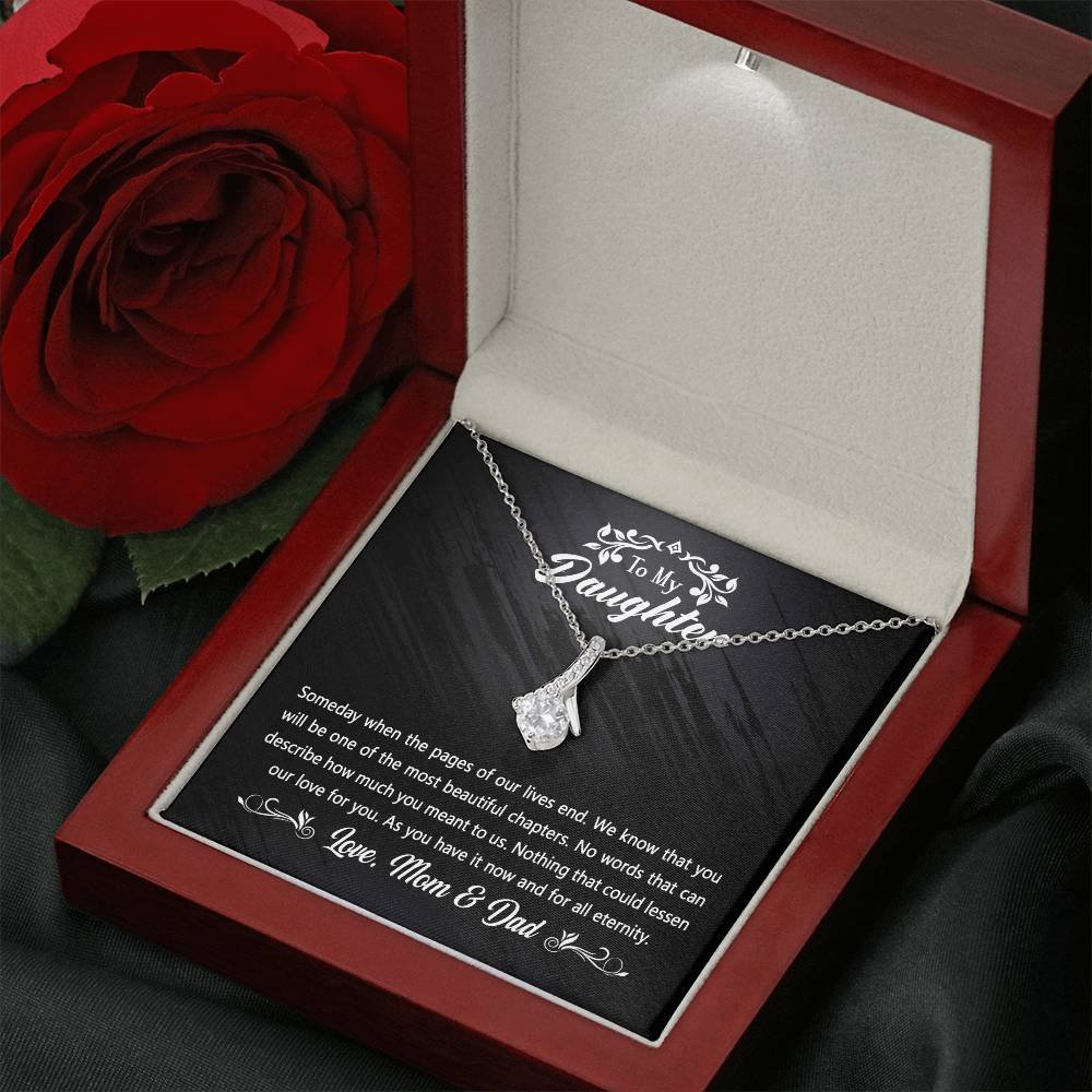 To Our Daughter From Mom & Dad - Necklace Birthday Gifts, Best Gift For Her, 14K White Gold And 18K Yellow Gold For Daughter, Jewelry Gifts, Halloween Christmas Gift is the perfect gift idea to surprise your beloved daughter.