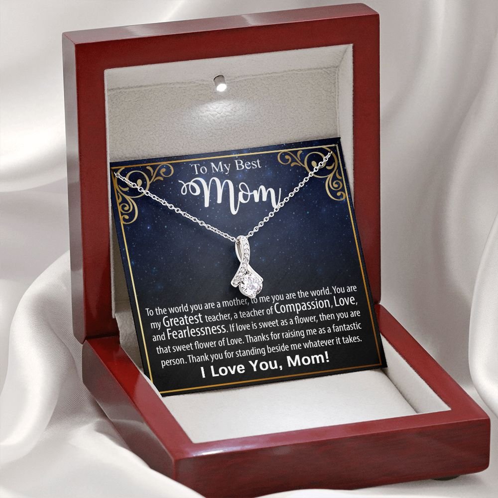 Necklace For Mom: To My Mom Presents, Mother's Day Birthday Gift Ideas From Daughter & Son, Message Card Alluring Beauty Pendant Jewelry #e240 - Image 11