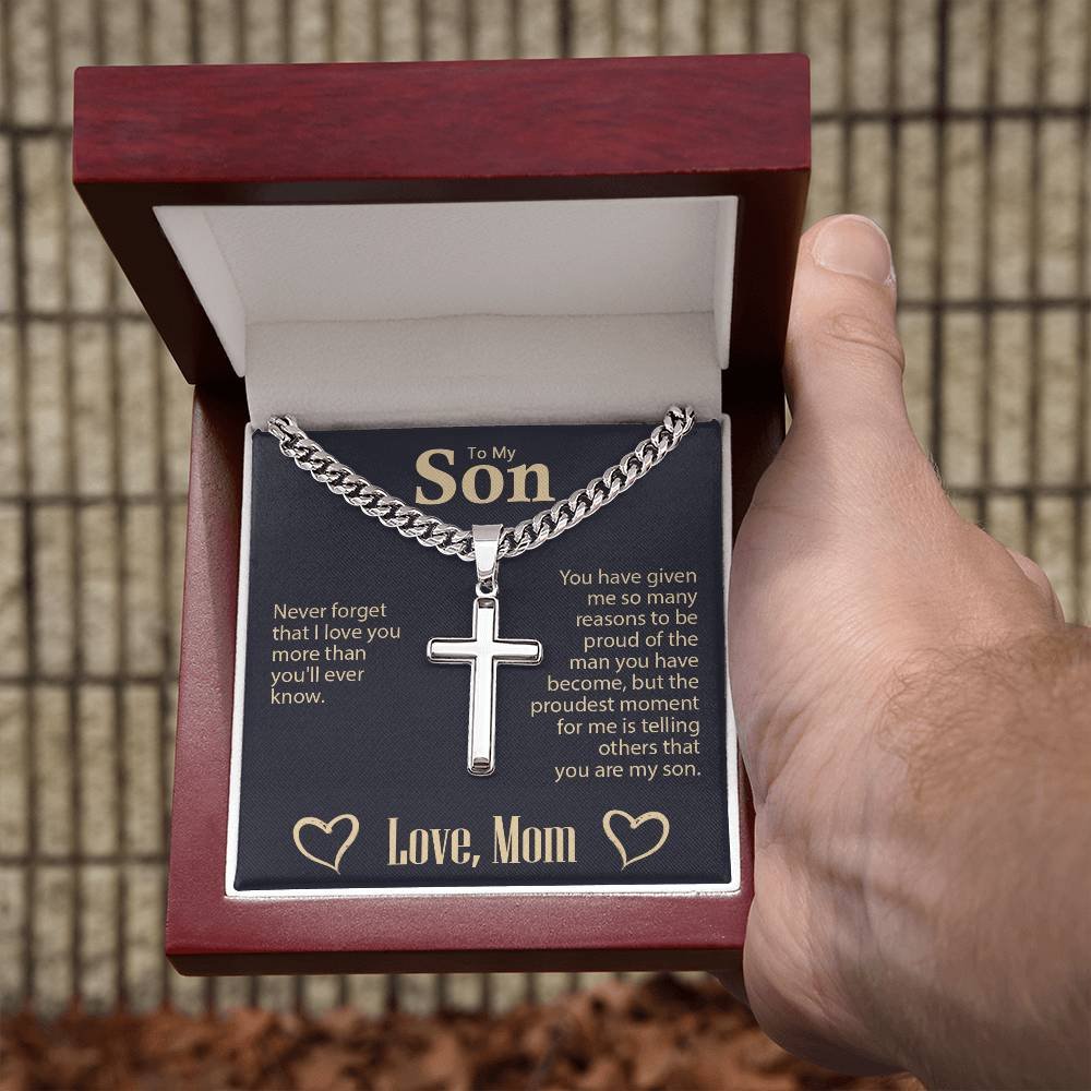 Son Cross Necklace - Personalized Message Card Jewelry - Jewelry Inns