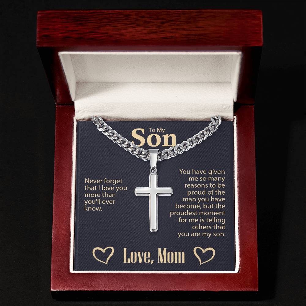 Son Cross Necklace - Personalized Message Card Jewelry - Jewelry Inns